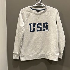 Eddie Bauer Blue, Gray, & White Women’s USA Stars Sweater Size Small